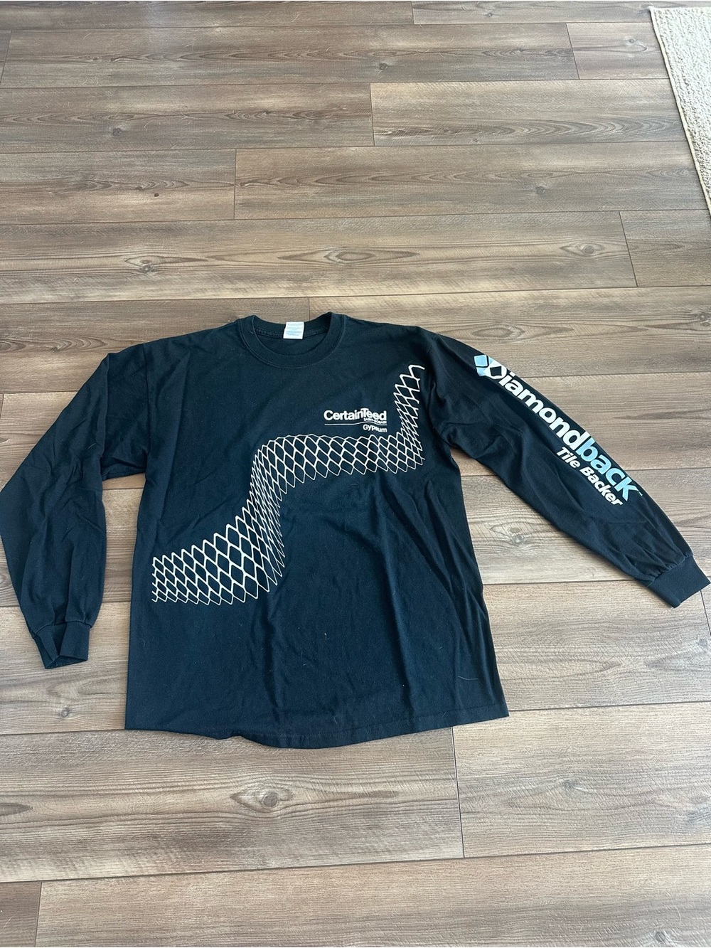 Vtg Diamondback X CertainTeed Gypsum Tile Back AOP Long Sleeve L